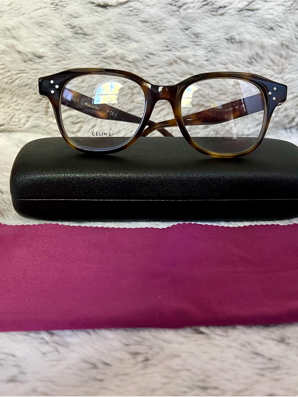 Celine Womans Tortoiseshell cat eye Optical Frames - Brown/Honey